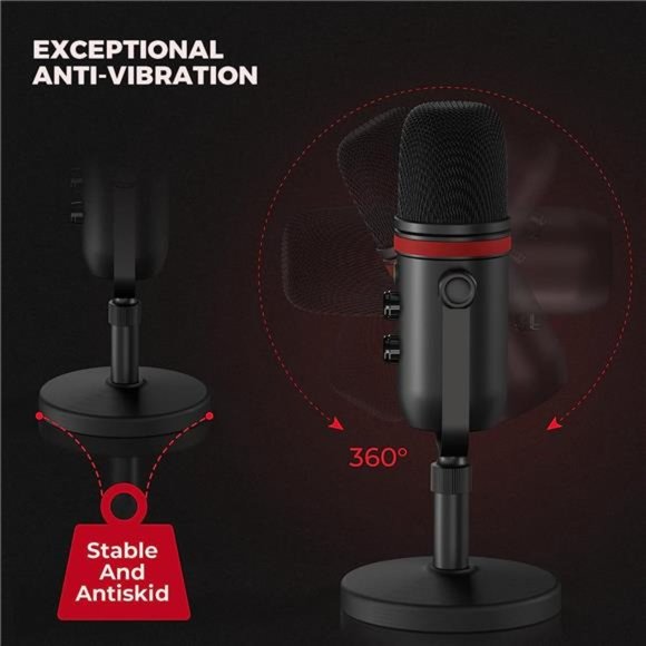 USB Microphone-Computer Condenser Gaming Mic for PC/Laptop/Phone/PS4/5,Headphone - Picture 6 of 6